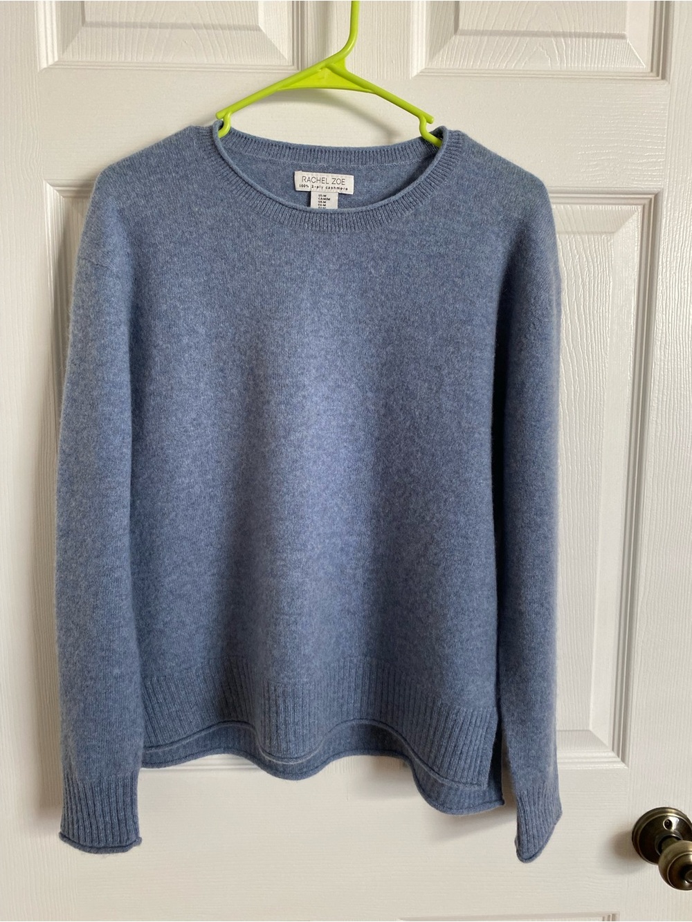 Rachel Zoe 100% 2-Ply Cashmere Crewneck Sweater | Size M | Light Blue | NWOT